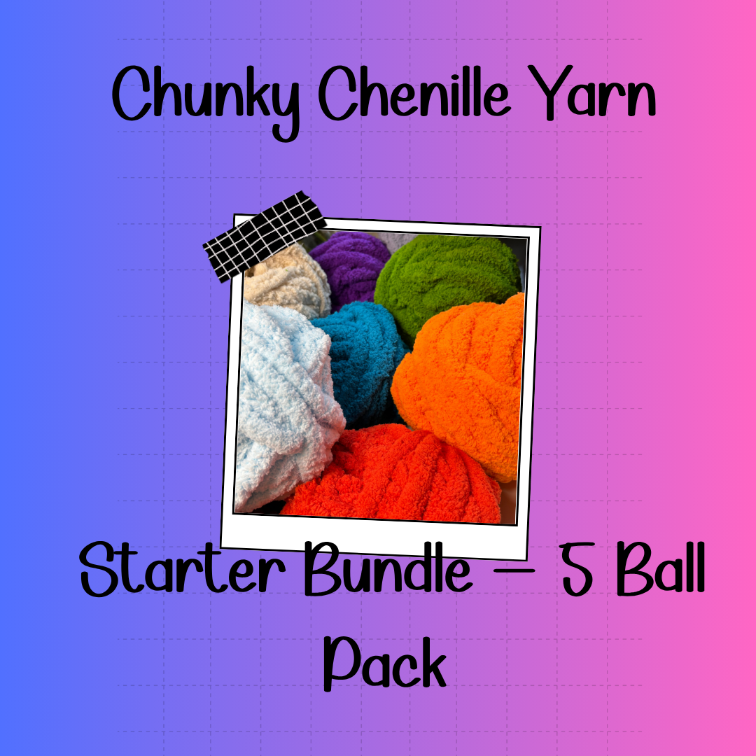 Chunky Chenille Yarn Starter Bundle — 5 Ball Pack