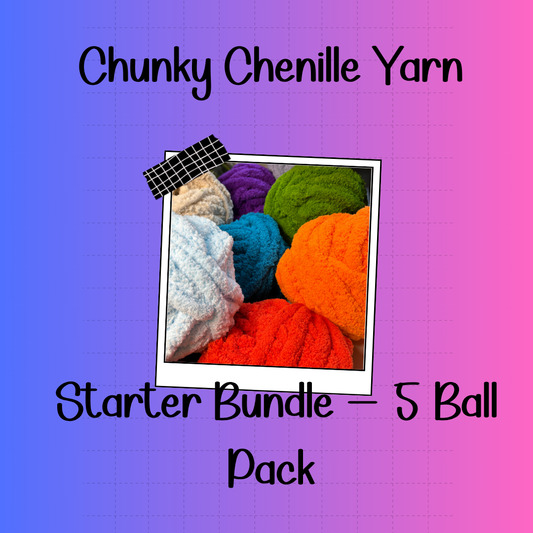Chunky Chenille Yarn Starter Bundle — 5 Ball Pack