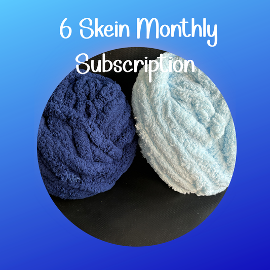 6 Skeins Monthly Chunky Chenille Yarn Subscription