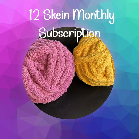 12 Skeins Monthly Chunky Chenille Yarn Subscription