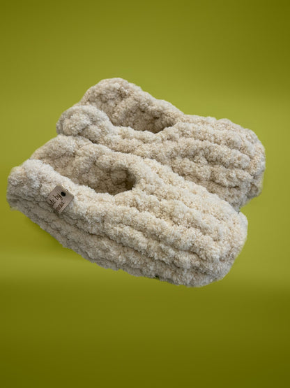 Hand Knitted Chunky Yarn Slippers