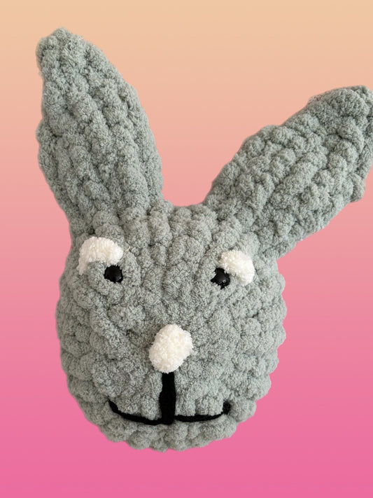 Hand-Knitted Rabbit Cushion