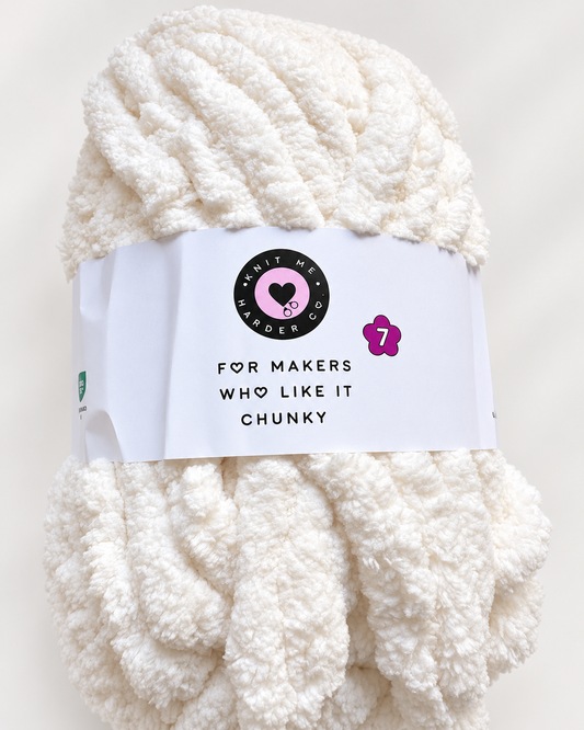 Jumbo 7 Chunky Chenille Yarn — Marshmallow Fluff