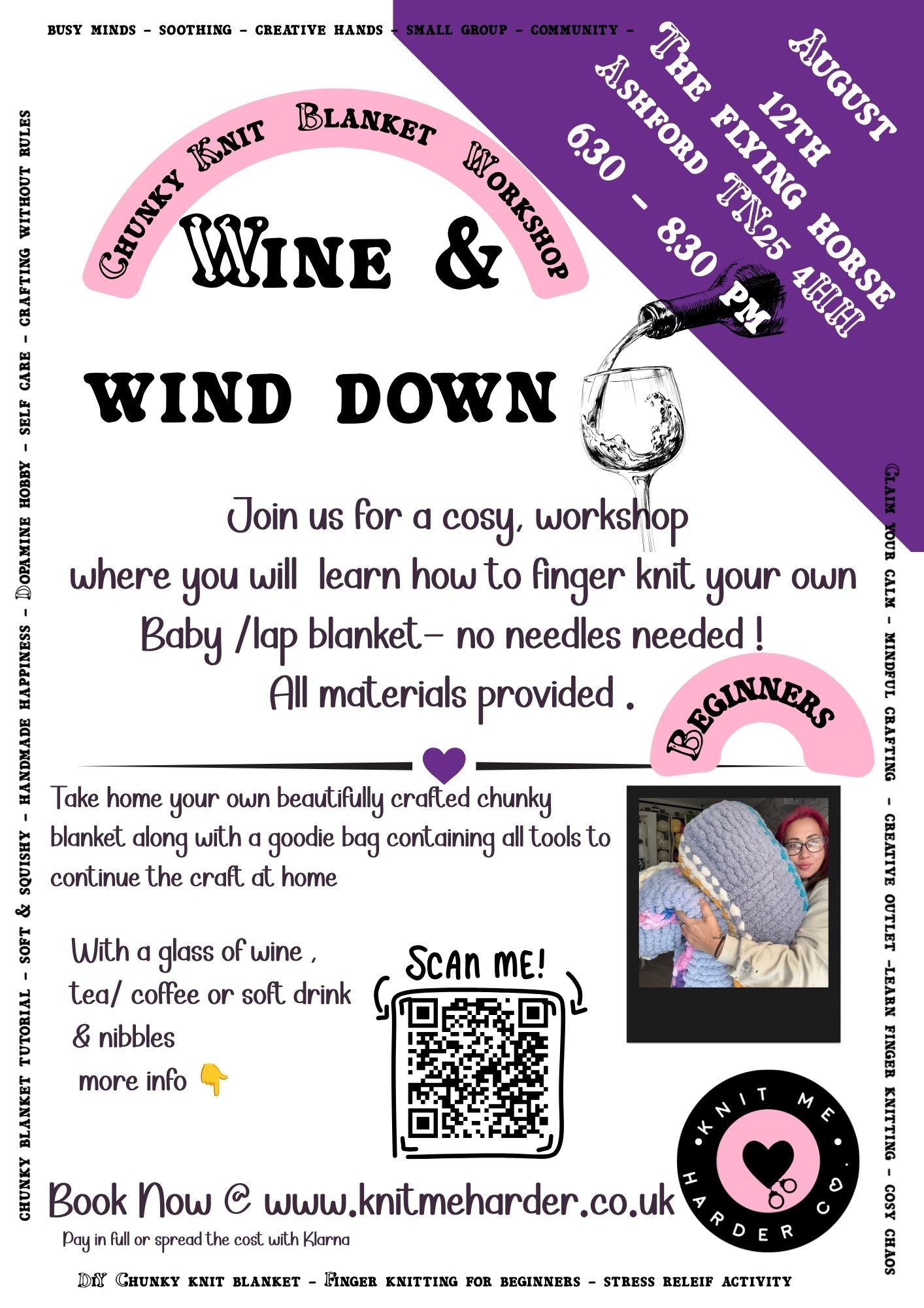 Chunky Knit Blanket Workshop — Wine & Wind Down (Pilot)