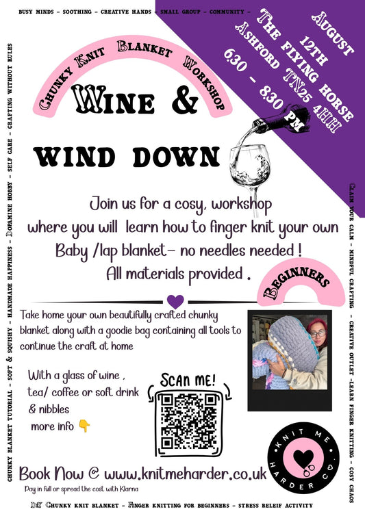 Chunky Knit Blanket Workshop — Wine & Wind Down (Pilot)