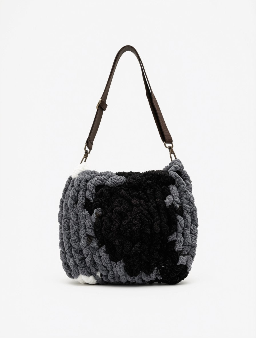 Hand Knitted Chunky Chenille Bag