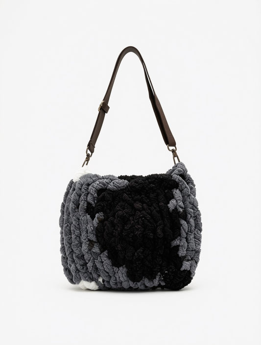 Hand Knitted Chunky Chenille Bag